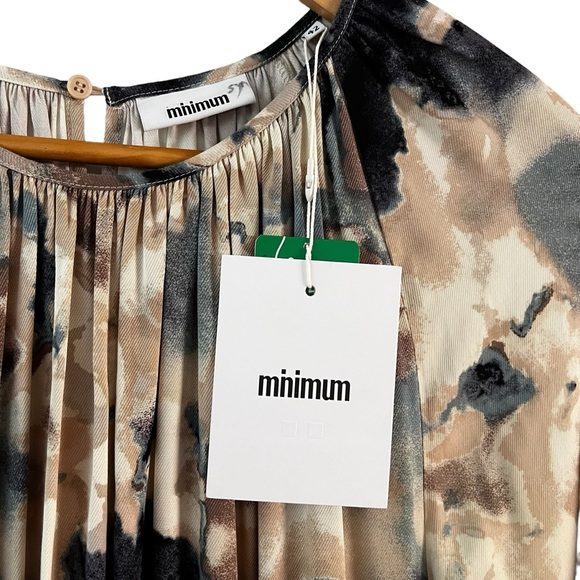 NWT Minimum Yolas midi dress, short sleeves a-line skirt & elastic waist size XL - Picture 14 of 16